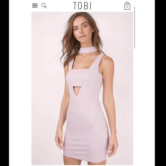 Mauve Choker Bodycon Dress - Picture 1 of 4